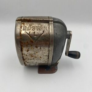 Vintage Boston Model L Manual Pencil Sharpener Industrial Desk Wall Mount USA